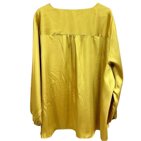 Lane Bryant Gold V Neck Blouse - Picture 2 of 10